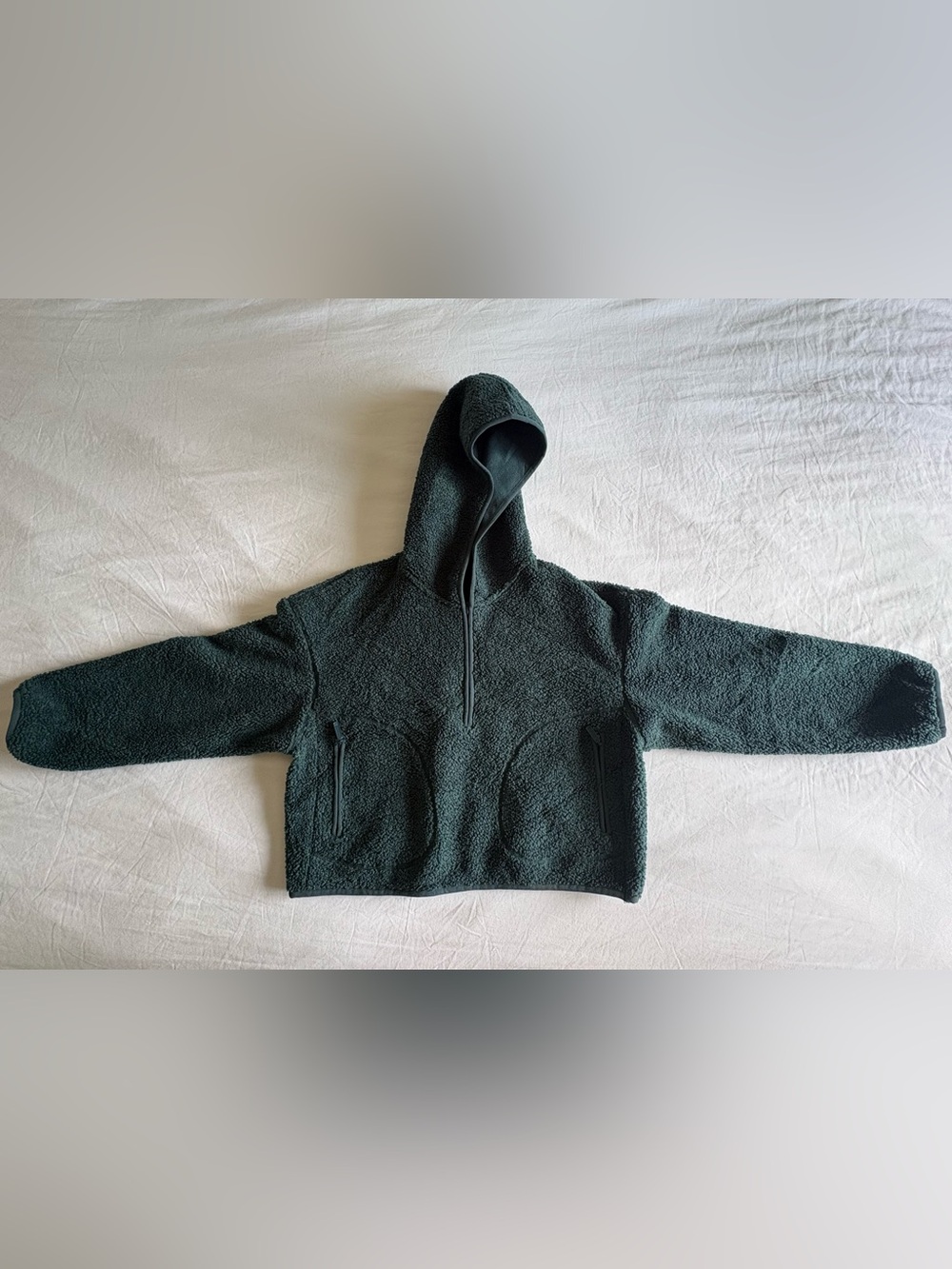 NWOT: Uniqlo Women’s Dark Green Sherpa Zip Hoodie